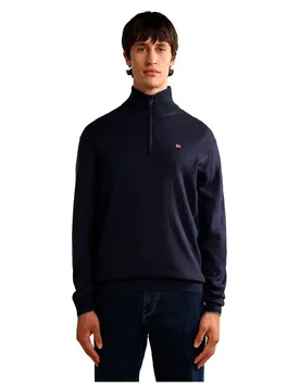 Maglione Con Mezza Zip Damavand Blue Marine S - Napapijri - FashionsVida