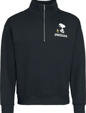 Sweatshirt - - Snoopy und Woodstock - Troyer - S bis 3XL - für Männer - Größe 3XL - schwarz - EMP exklusives Merchandise! - Männer - male - Peanuts - FashionsVida
