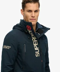 Superdry Herren Kapuzen-windbreaker mit Stickerei Marineblau - Größe: S