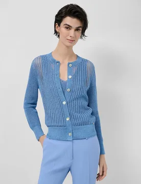 Cárdigan de mujer punto calado con lúrex - Roberto Verino - FashionsVida