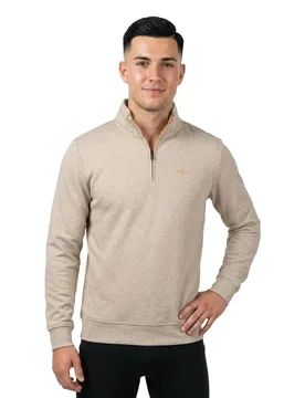 Sweat à Demi-zip 26an301 Light Cream Melange 3XL - Nza New Zealand - FashionsVida