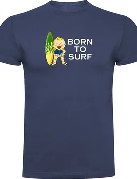 T-shirt à Manches Courtes Born To Surf Denim Blue L - Kruskis - FashionsVida