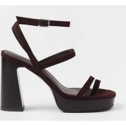 Sandalias de tiras de mujer de tacón con plataforma