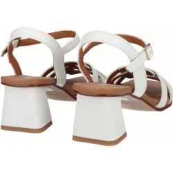 Sandalias de tacón de mujer de piel con pulsera