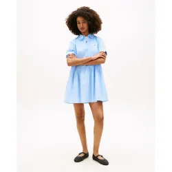 Vestido de mujer camisero con detalles de volantes