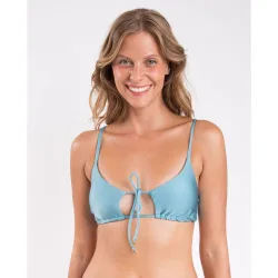 Top de bikini deportivo liso con relleno