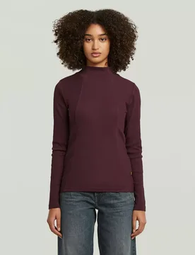A line slim rib mock t l-s female - XL - FashionsVida