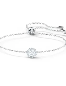 Braccialetto Una Angelic, Tagli arrotondati misti, Bianco, Placcato rodio OS - Swarovski - FashionsVida