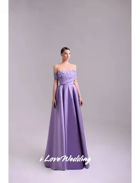 Purple Beaded Strapless Prom Dresses Off Shoulder Backless A-Line فستان سهرة نسائي Pleated Floor-Length Customized - Aliexpress - FashionsVida
