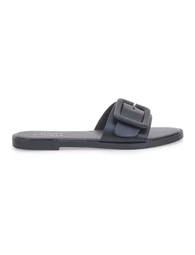 Ciabatte flat nere con fascia spessa e fibbia PREA1330 37 - MON DIEU - FashionsVida