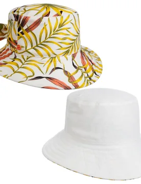 Malu Leaves Reversible Bucket Hat by - white - Damen - Size: M (57-58 cm) - Mayser - FashionsVida