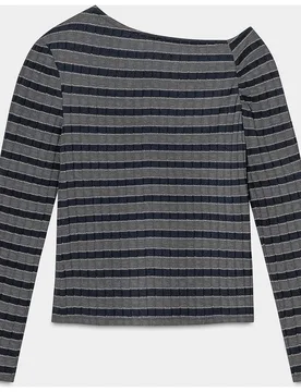 Top de mujer asimetrico con rayas - Noon - FashionsVida