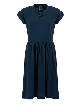 Weird Fish Lilly Plain Jersey Notch Neck Dress Size 18 - offers all-offers offers womens-offers sale all-sale women women all-womens women dresses - Navy - FashionsVida