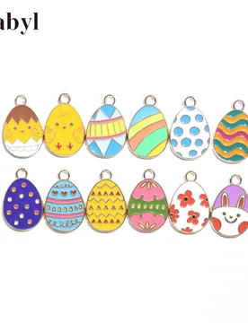 Colorful Enamel Easter Eggs Charm Pendant fit Bracelet Keychain Necklace DIY Jewelry Accessories - Aliexpress - FashionsVida