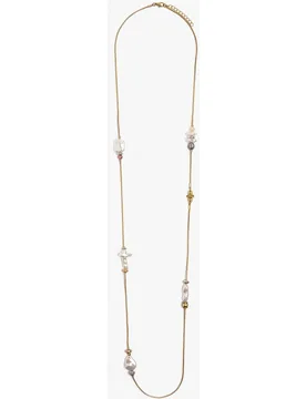 Collar largo con perlas decorativas - Parfois - FashionsVida