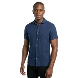 Camicia A Maniche Corte Vacation Linen Navy 2XL