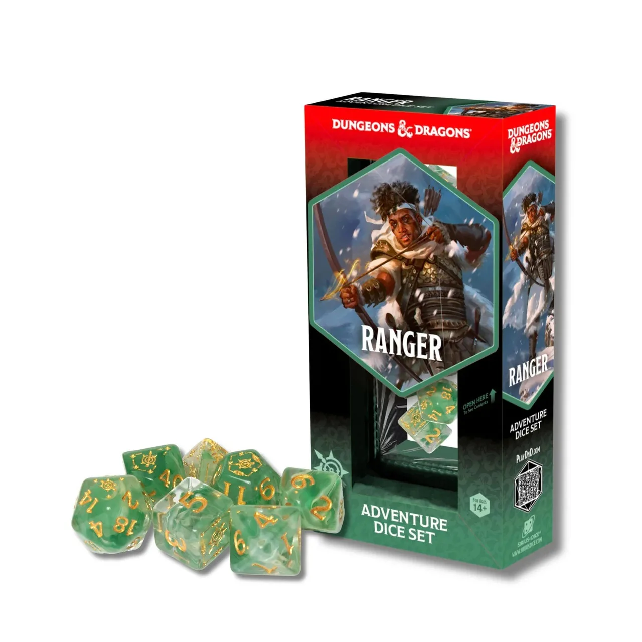 Dungeons & Dragons: Adventure Dice Set - White/Green: Ranger - Sirius Dice - FashionsVida