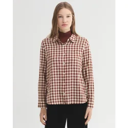 Camisa de mujer 100% algodón de cuadros