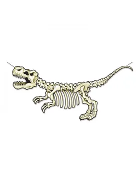 Skelett-Dinosaurier Banner aus Pappkarton weiss-schwarz 152 x 71 cm - 360 Degrees - FashionsVida