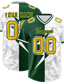 Custom Split Personalized Lightning Pattern Football Jersey Personalized Team Name and Your Name, Number V-Neck T-Shirts - Aliexpress - FashionsVida