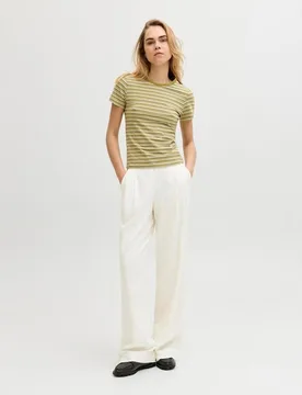Jack & Jones - Pantalón de mujer de lino wide leg - jack & jones - FashionsVida