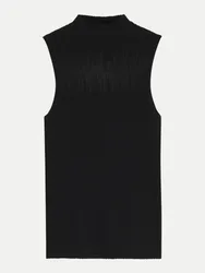 HUGO Gestricktes Top mit transparenter Partie Schwarz XL