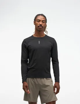 Men's EveryRun Long Sleeve Top in Black, Size XL - HOKA - FashionsVida