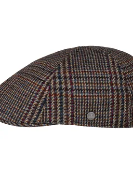 Spickard Wool Glencheck Flat Cap by - navy - Size: XL (60-61 cm) - Lierys - FashionsVida