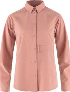 Chemise stretch en polyester recyclé - Abisko Trekking Shirt W Dusty Rose - Taille S - Fjall Raven - FashionsVida