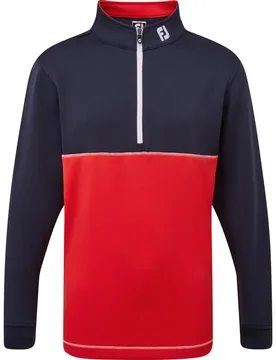 Layer Junior Colour Block Chill-Out 1/2-Zip, navy/rot s - FootJoy - FashionsVida