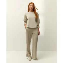 Sudadera de mujer cuello redondo y bolsillos