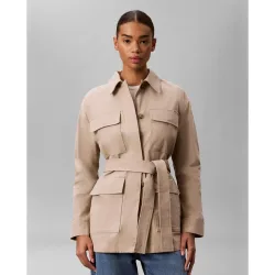Chaqueta de mujer algodón con cinturón