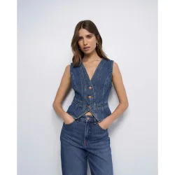 Chaleco de denim de mujer