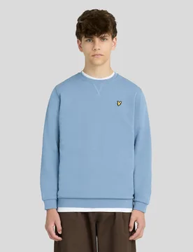 Kids Cotton Crew Neck Sweatshirt Power Blue - Lyle & Scott - FashionsVida