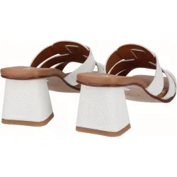 Zuecos de tacón de mujer de piel