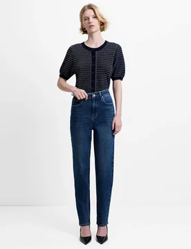 High Waisted Slim Fit Jeans Blue Denim female - French connection - FashionsVida