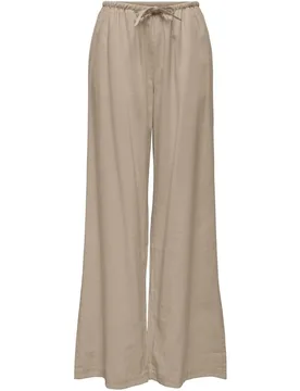 Pantalón ancho de mujer de tiro medio con cordón - Only - FashionsVida