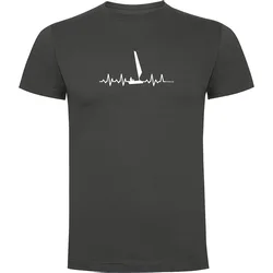 Sailing Heartbeat Short Sleeve T-shirt Dark Grey 2XL Men