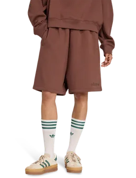 Essentials Linear Shorts Oversized Women Shorts - Brown - Size XS (4-6) - Cotton Jersey - Brown - Size: Extra Small - Adidas - FashionsVida