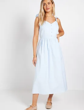 Women's Stripe Flutter Sleeve Midi Dress in Blue Size: 10 - Blue - Size: 10 - Dorothy perkins - FashionsVida