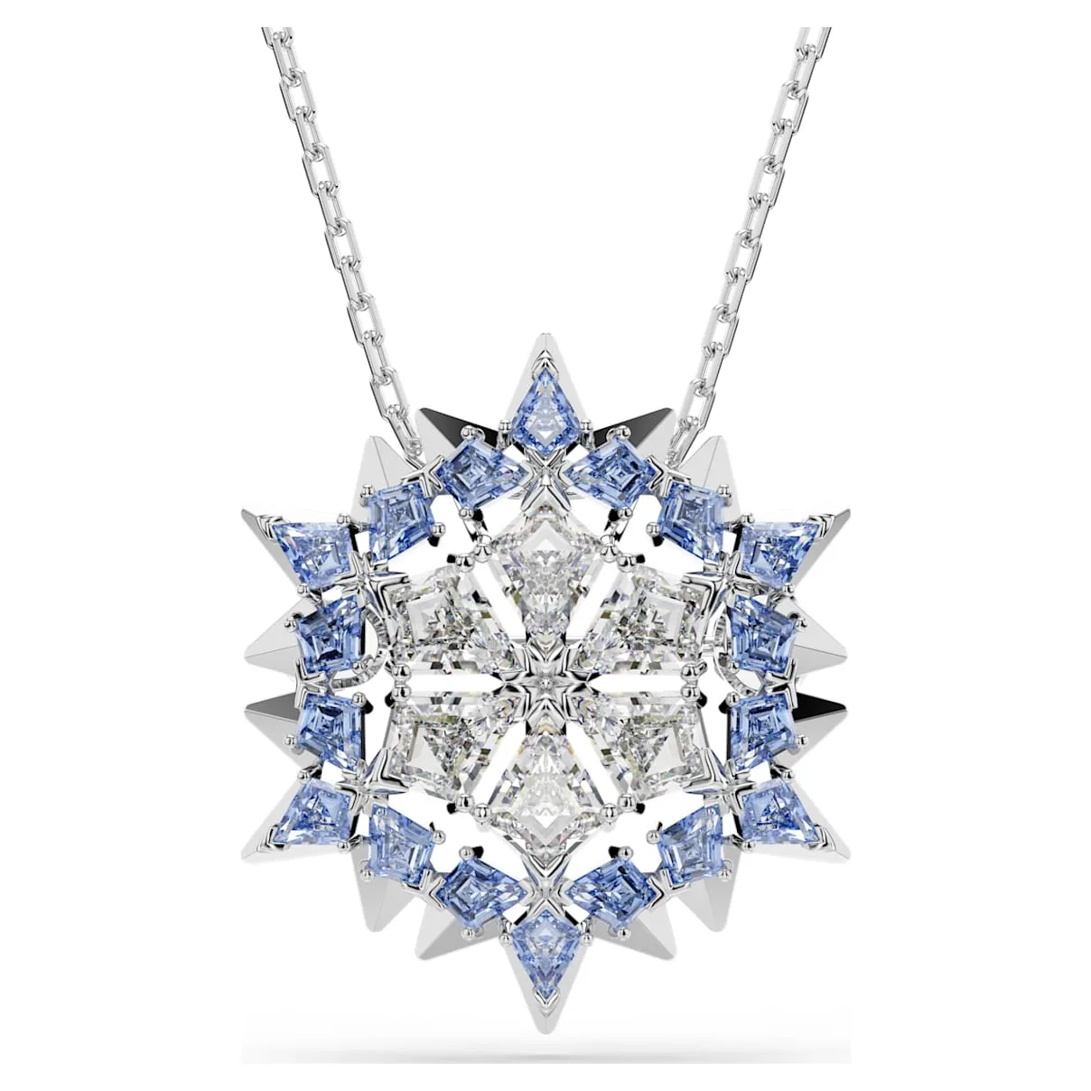 Pendente e spilla Magic, Fiocco Di Neve, Blu, Placcato rodio OS - Swarovski - FashionsVida