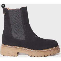 Botines de mujer de serraje con elásticos y cremallera