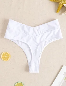 Braga de bikini sexy de unicolor con cruzado en la cintura, nueva llegada de verano para mujer M - Shein - FashionsVida