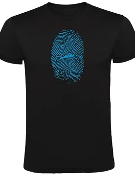 Swimmer Fingerprint Short Sleeve T-shirt Black M Men - Kruskis - FashionsVida