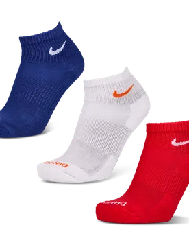 Everyday Cushioned Ankle 3 Pack Unisex Socks - Red - Size - Red - Size: 8 - 11 - Nike - FashionsVida
