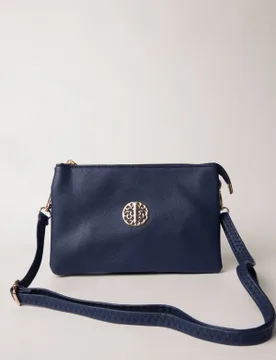 Clutch With Detachable Strap - ONE / NAVY - Blue Vanilla - FashionsVida