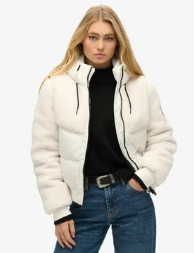 Superdry Damen Everest Hybrid Bomberjacke Weiß - Größe: 44 - 139.99 - FashionsVida