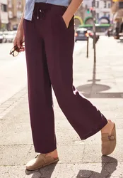 Street One Mid Waist Wide Leg Hose mit Struktur female Lila