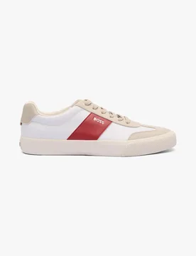 Aiden Leather Trainers White Mix male - BOSS - FashionsVida