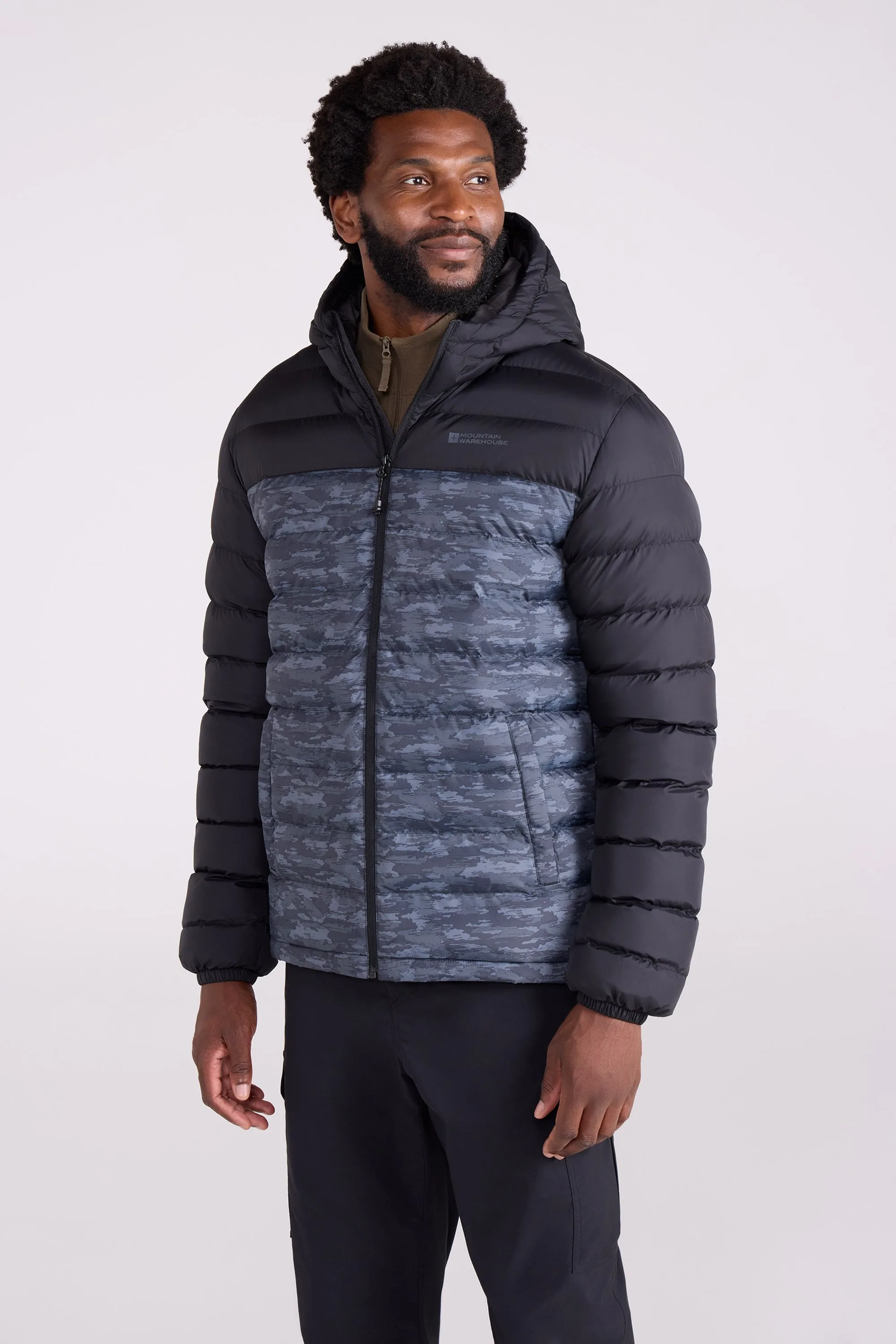 Seasons Mens Padded Jacket - Black - Black - Size: XXL - Mountain Warehouse - FashionsVida
